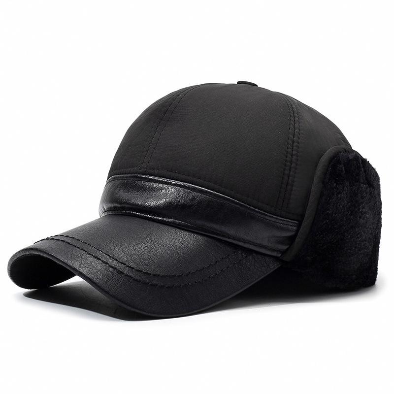 Winter Plush Ear Protection Cotton Baseball Hat for Mid to Elderly Men - Keeps Warm and Windproof, Lei Feng Style