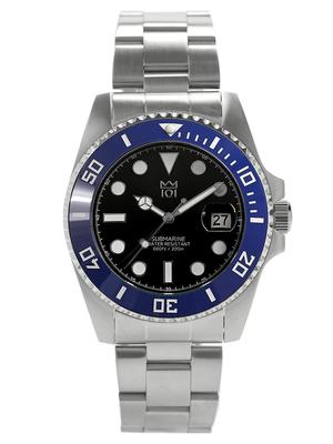 Hyakuichi 20 ATM Water Resistant Watch with Ceramic Bezel X [HYAKUICHI 101] No.1Z Diver's (Blue Black)
