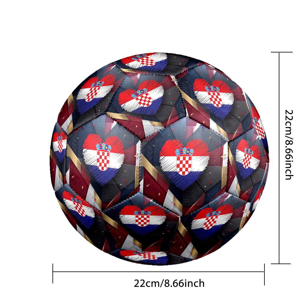 Croatia Football Printed Size 5 Soccer Ball Wear Resistant Standard Adult Training Football Fan Gift for Indoor Outdoor Match Sports
