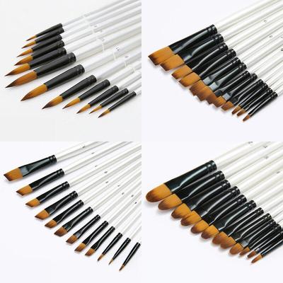 12pcs Artist Paint Brush Set Assorted Professional Brush Acrylic Oil Watercolor Brushes GZW