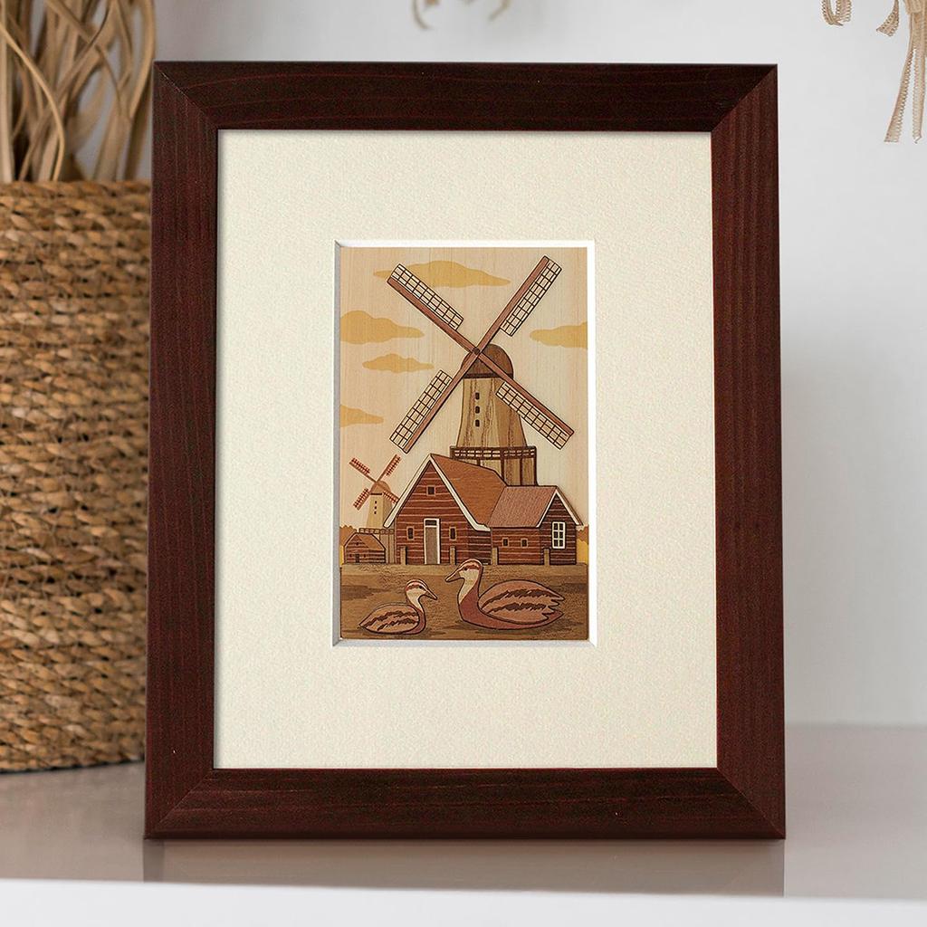 KINOWA "Netherlands" Wood Collage Original DIY Kit Amsterdam Streetscape Made In Japan