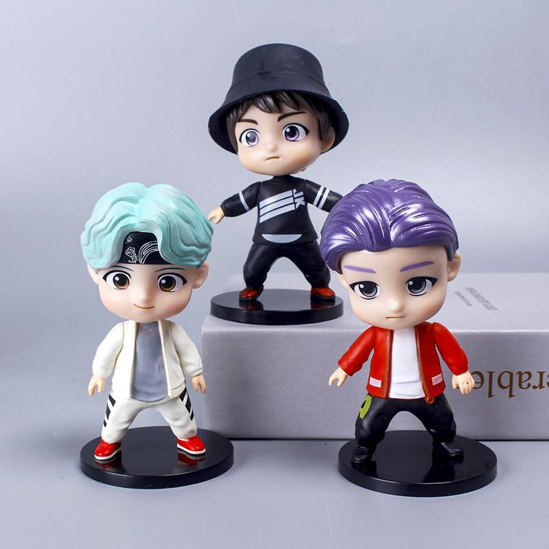 7pcs/Kit Bangtan Boys Groups Rm Jin Suga Jhope Jimin V Jungkook Figure Miniature Plaything Action Figure Star Idol Adorable Army Present Children