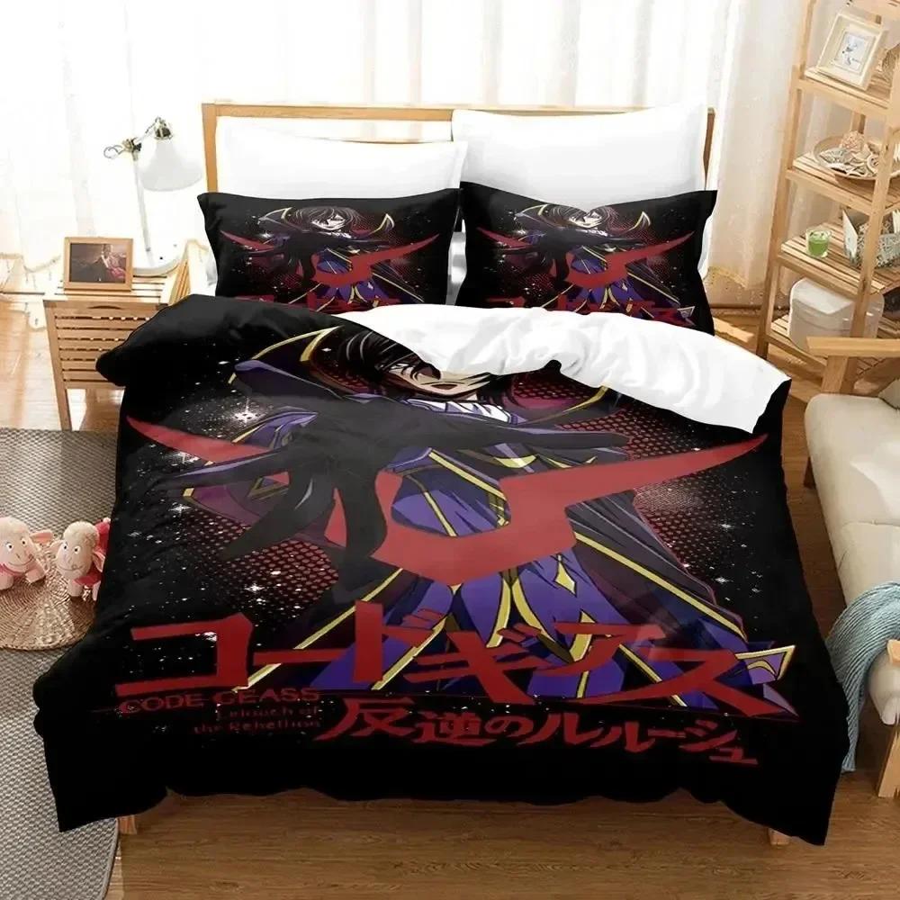 Luxury New 3D Print Anime GEASS C.C. CODE Bedding Set Duvet Cover Bed Set Quilt Cover Pillowcase Queen Boys Adult Bedding Set