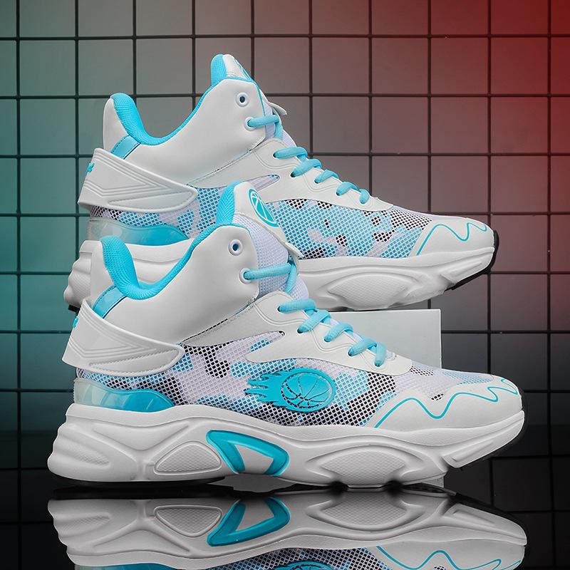Basketball Shoes Mesh Youth Shock Absorption Sports Non-slip Breathable Trend Shoes
