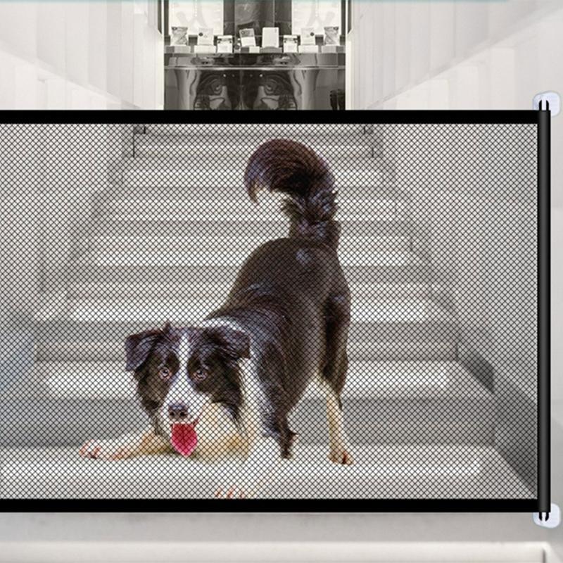 Foldable Pet Fence for Dogs Space-Saving Design for Bedroom and Dining Area Convenient Dogs Mesh Barrier for Protect