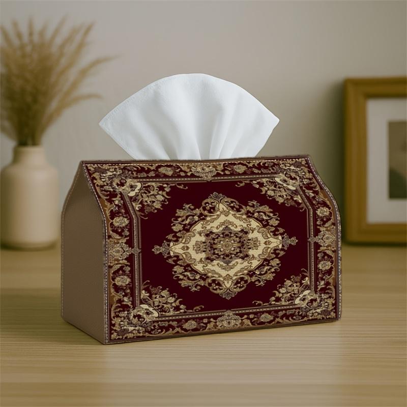 1pc Vintage Persian Classic Tissue Box-Ornamental Medallion Red,Durable Napkin Organizer for ,Kitchen,Dining,Home Decor-Decorative Tabletop Party Tiss