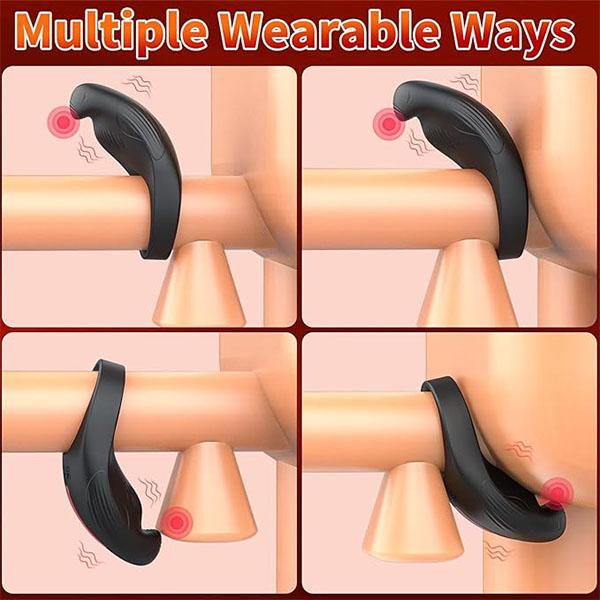 Vibrating Cock Ring with Clitoral Stimulator, Penis Ring Couple Sex Toys Vibrator, Clitoris Vibrator with 7 Vibrations Sex Toy for Men & Couples