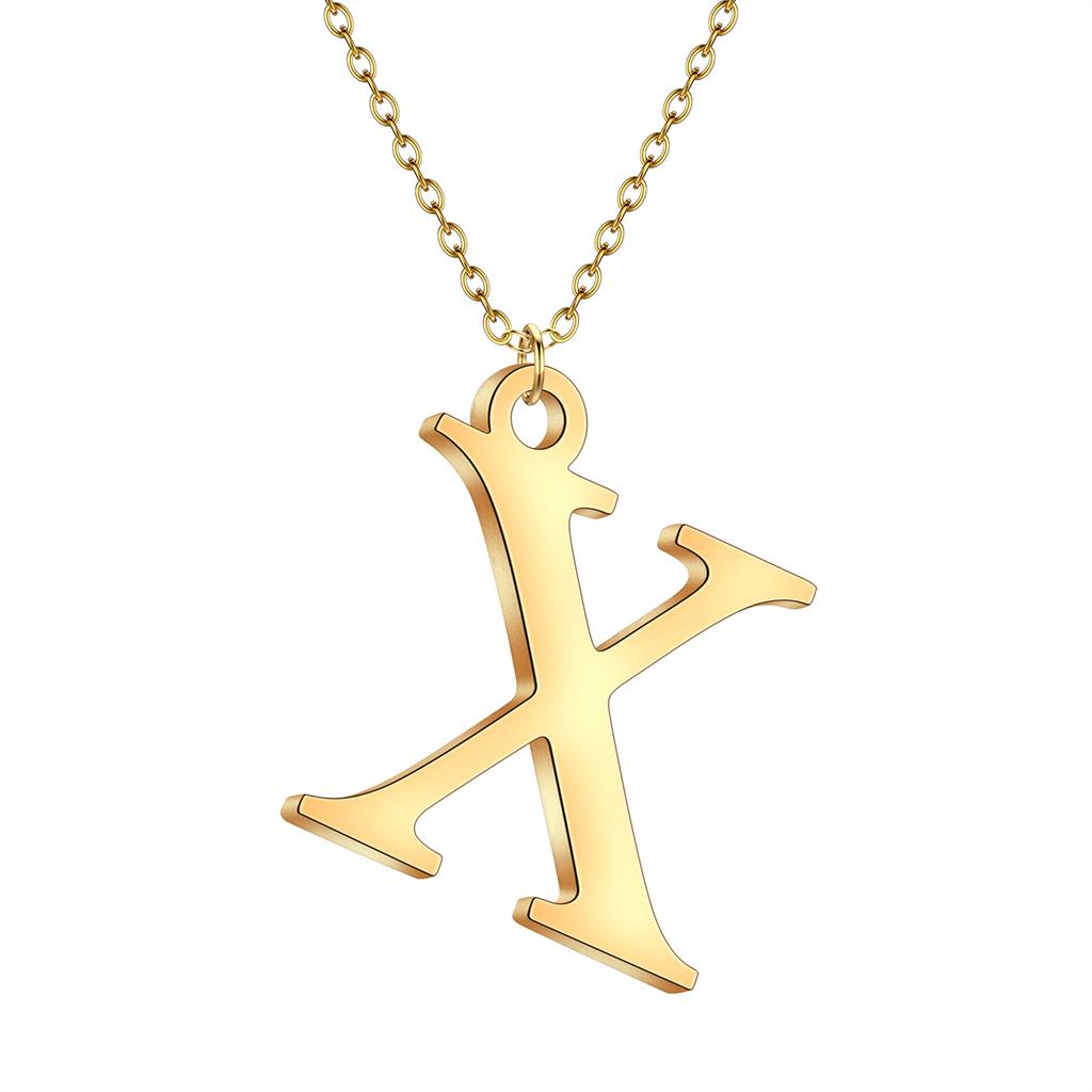Kinitial A-Z English Alphabet Letter Pendants Necklaces For Women Metal Jewelry Simple Initial Chain Choker Collares