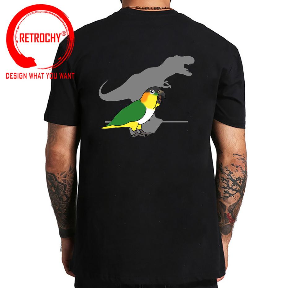 Trex Black Headed Caique TShirt Funny Bird Memes T Shirt Dinosaur Harajuku Gothic Unisex Tshirt Ullzang Streetwear Tops Tee Shirt