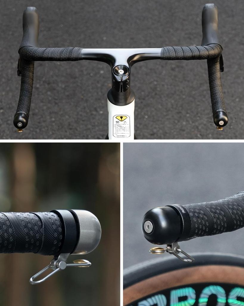 ROCKBROS Bicycle Bell for Road Hidden Bar End Refreshing Loud Ideal for Drop Copper Suitable for Adults and Road and Gravel Compatible with Handlebar