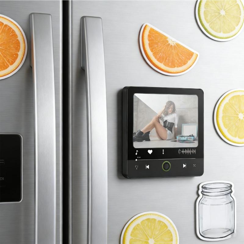 Music Box Fridge Magnet with Customs Song and Photo USB Rechargeable Refrigerator Magnet for Special Gift