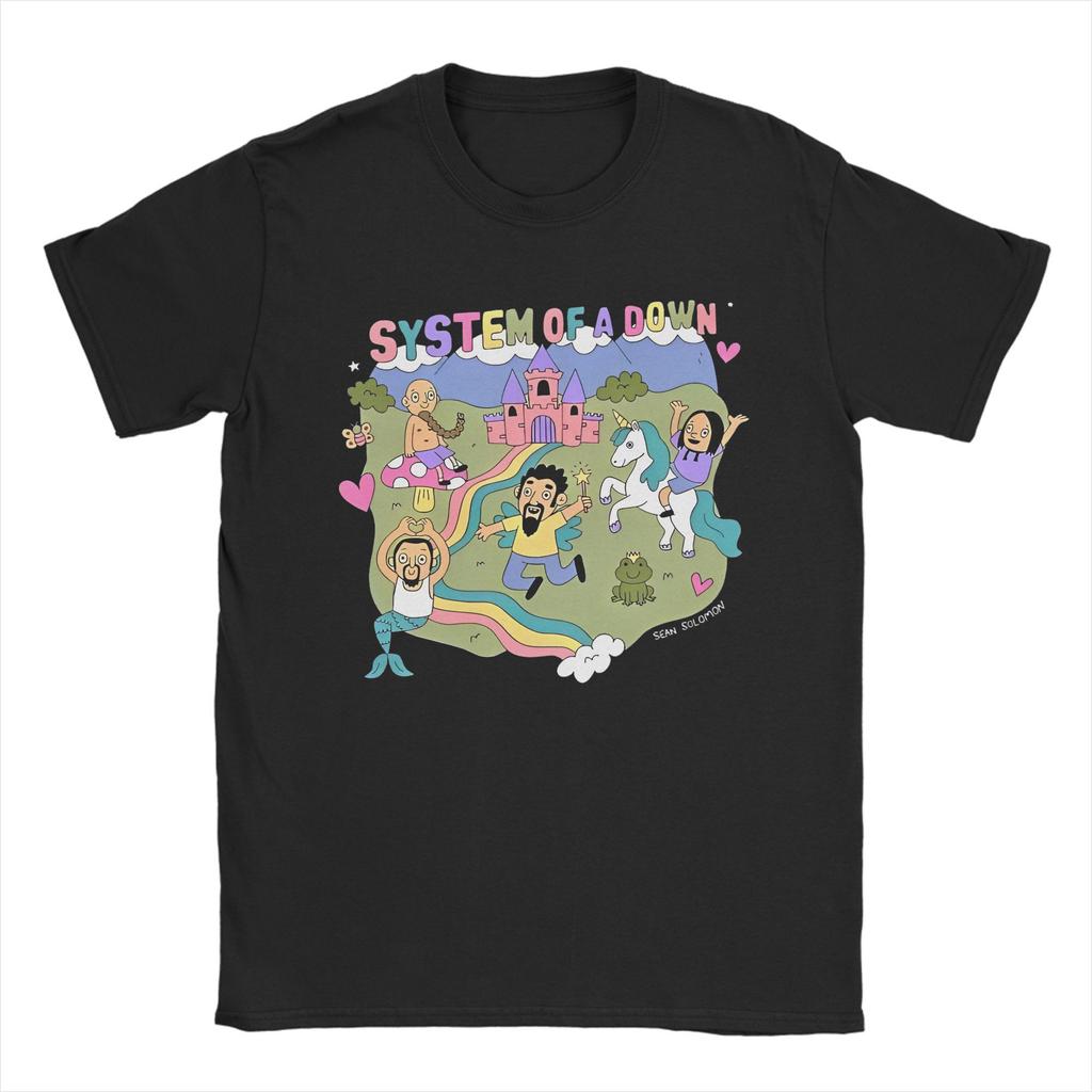 Herren SOAD System Of A Down Rock Musik Band T-Shirts 100% Baumwolle Top T-Shirts Sommer Kurzarm T-Shirt Rundhals T-Shirt Große Größe