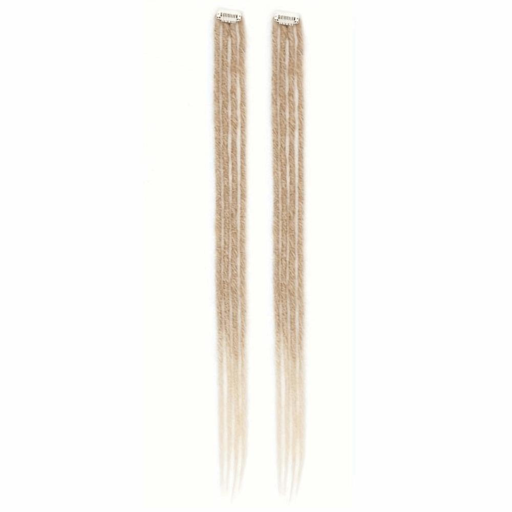 2Pcs Ombre Synthetic Hair with Hair Clip Hippie Dreads Hairpiece for Hip Hop and Music Festivals