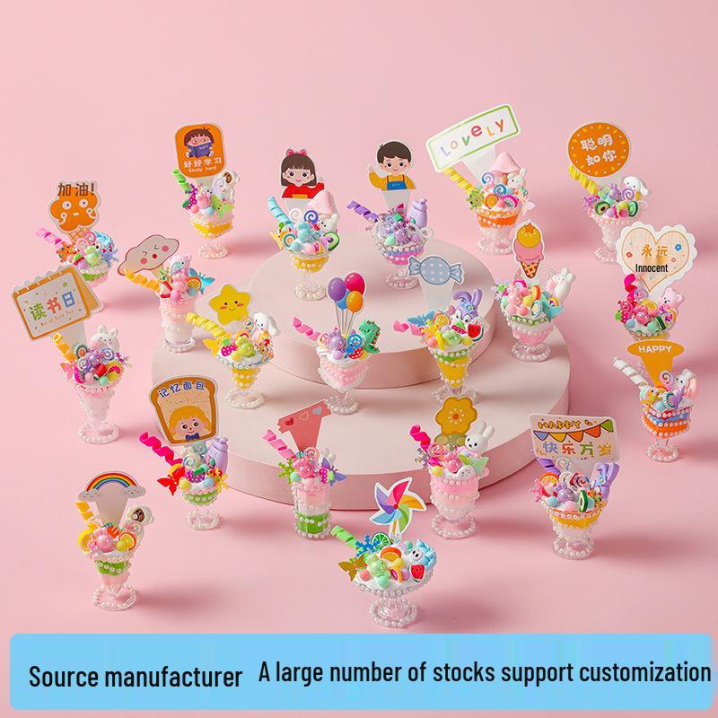 

Kids DIY Ice Cream Cup Craft Kit - Colorful Dessert Simulation & Educational Toy