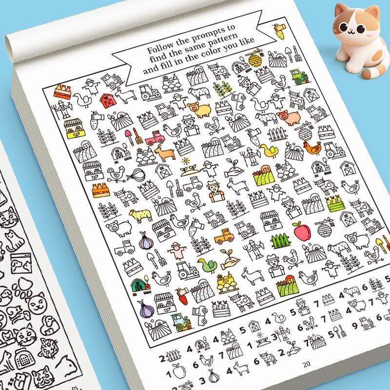 Non-Toxic Search Count & Colors Visual Puzzle Book Hidden Objects Attention Fine Motor