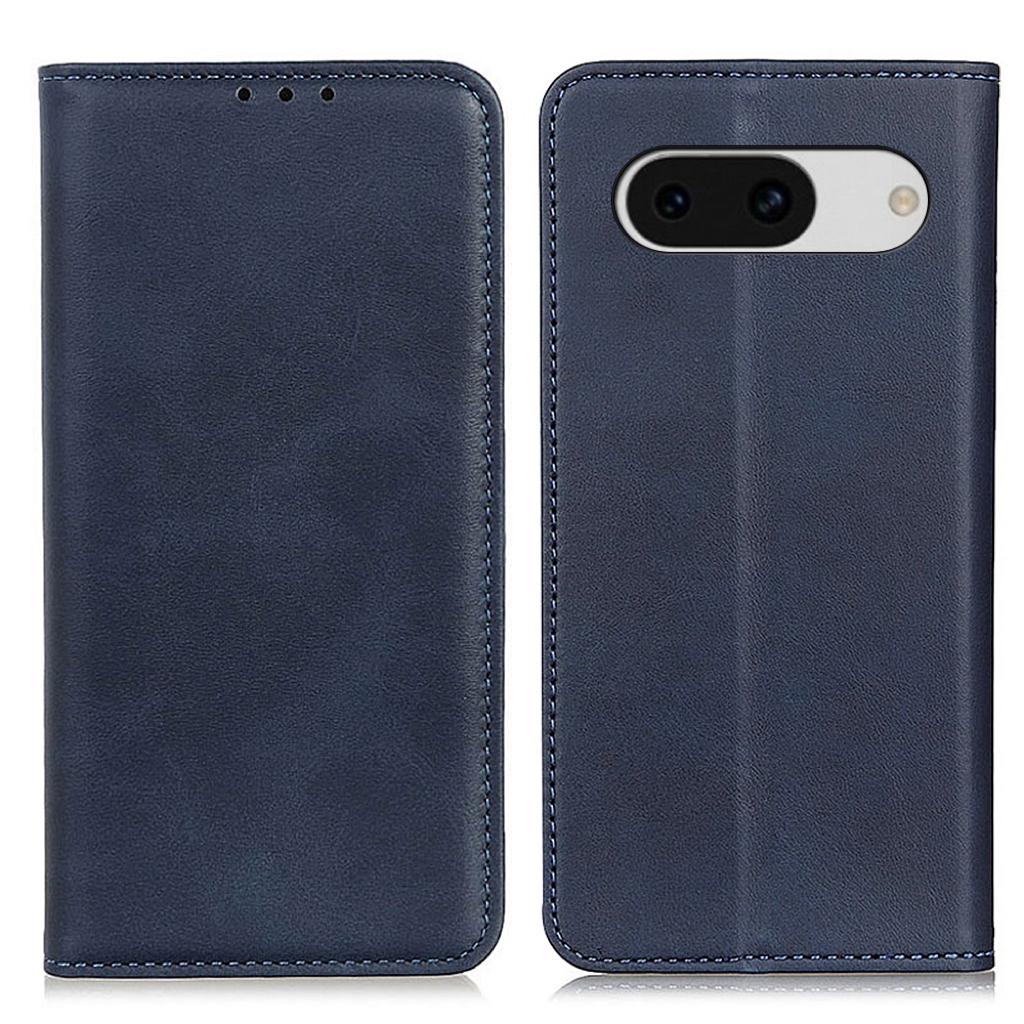 

For Google Pixel 8a Case Anti-Collision Phone Cover Wallet Stand Split Leather Shell Blue