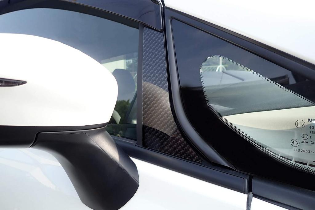 SecondStage Digital Carbon Fiber Pillar Garnish for Nissan Note E12 (Compatible with Vehicles with OEM Visors) / SHN0178DCB