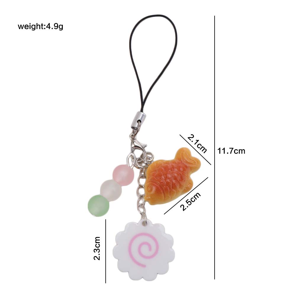 Japanese Food Taiyaki Pendant Street Food Dango Phone Charm Fish Cake Keychain Women Girls