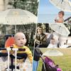 Baby Stroller Outdoor Parasol UPF40 Cute Clip On Sunshade Parasol Adjustable Baby Stroller Umbrella with Tassel for Pushchair