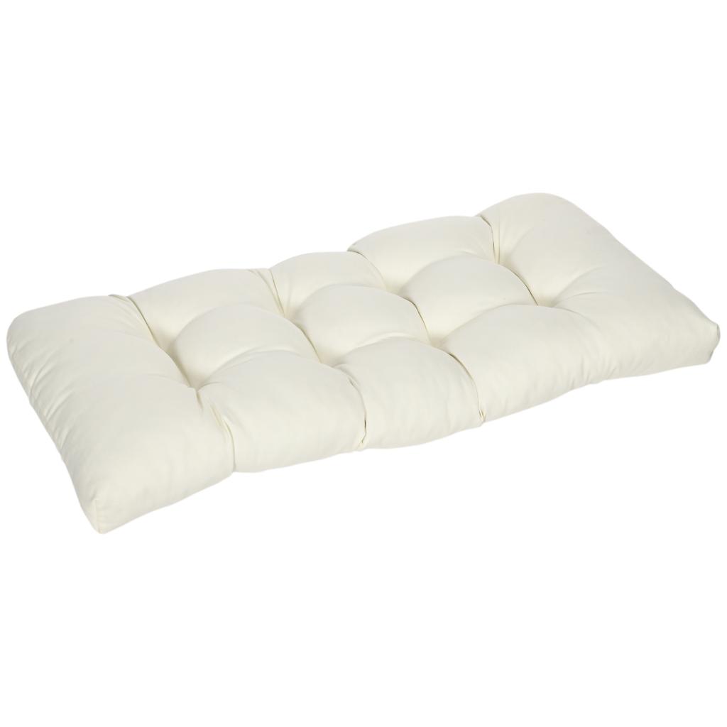 Cushion for 2-Seater Bench for Interior and Exterior with 8 Stitches for Chairs Sofas 110x48x8 cm Cream
