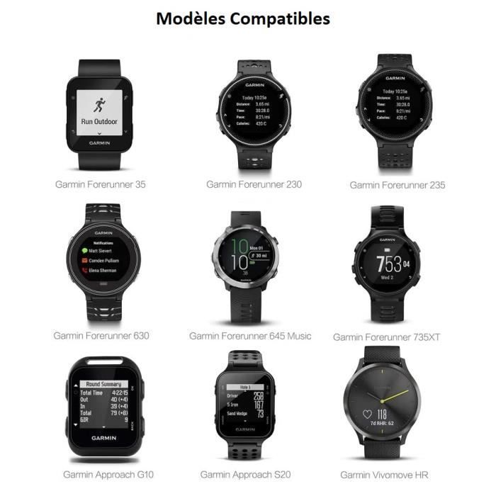 Charger USB Cable Compatible with Garmin Forerunner 35 35J 230 235 630 645 Music 735XT ForeAthlete 35J Approach G10 S20 Vivomove HR