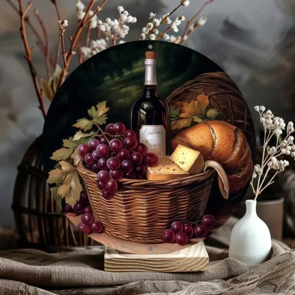 Vintage Wine Metal Wall Art for Home Bar Kitchen Office Holiday Gift