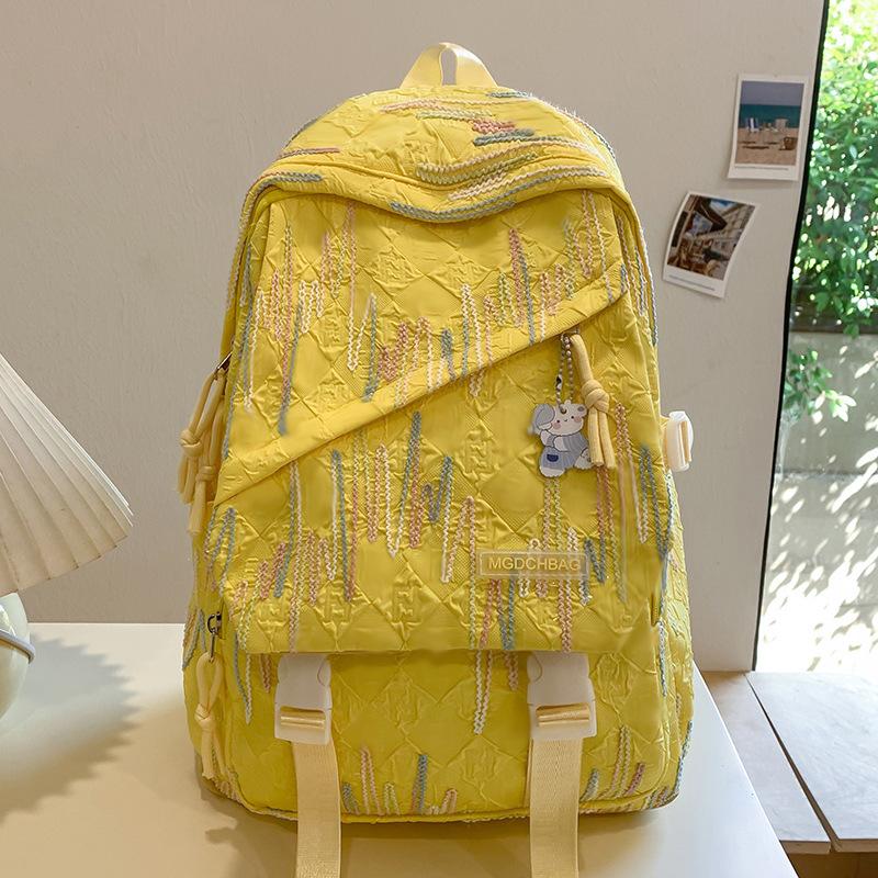 Schoolbags for Children Elementary School Students  Girls with High Looks  Ins Splicing Junior High School Students with High School Backpacks