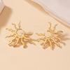 Vintage Metal Sunflower Stud Earrings For Women Exaggerated Gold Color Big Sun Irregular Statement Earrings Jewelry Accessories