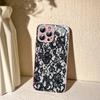 Black Lace Pattern Personalized Mobile For IPhone 14 13 12 Mini 11 Pro XS Max X XR 14 Plus Tempered Glass Cover