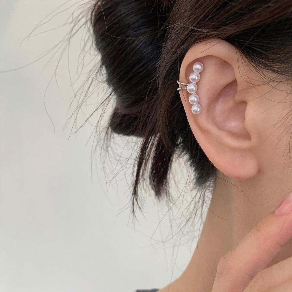 Koreanische minimalistische Perlen-Ohrklemmen für Damen - Elegant, schlicht, kein Piercing erforderlich, sommerfertiger Schmuck