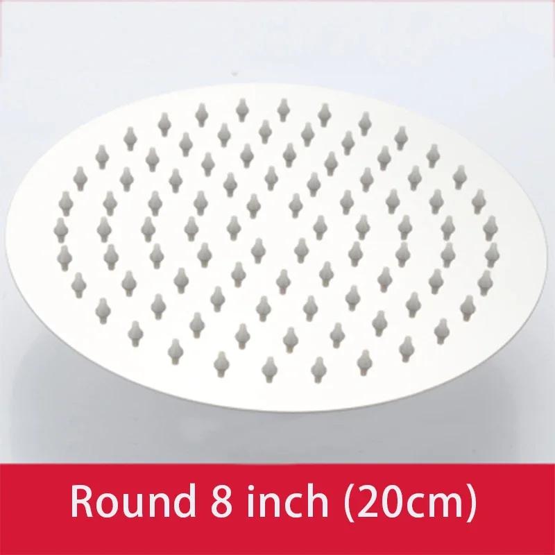 Indoor Bathroom Shower Head Square Round Ultra-thin Stainless Steel Bathroom Shower Head Bathroom Accessories