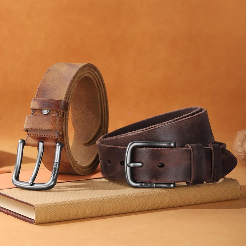 Meier [first Layer Cowhide Belt] Men's Pin Buckle Belt Retrocasual Belt Genuine Leather Belt