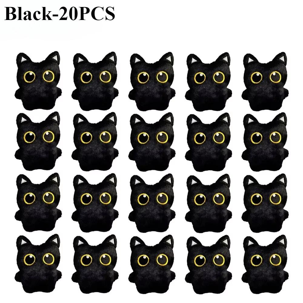1-20PC Cute Black Cat Plush Toy Doll Small Pendant Cuddly Pillow Cushion Ins Black Cat Plush Toy Doll for Boy Girl Brithday Gift