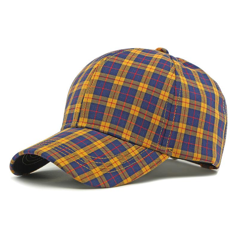 Spring Summer Men Vintage Plaid Baseball Cap Outdoor Women Sun Protection Hat