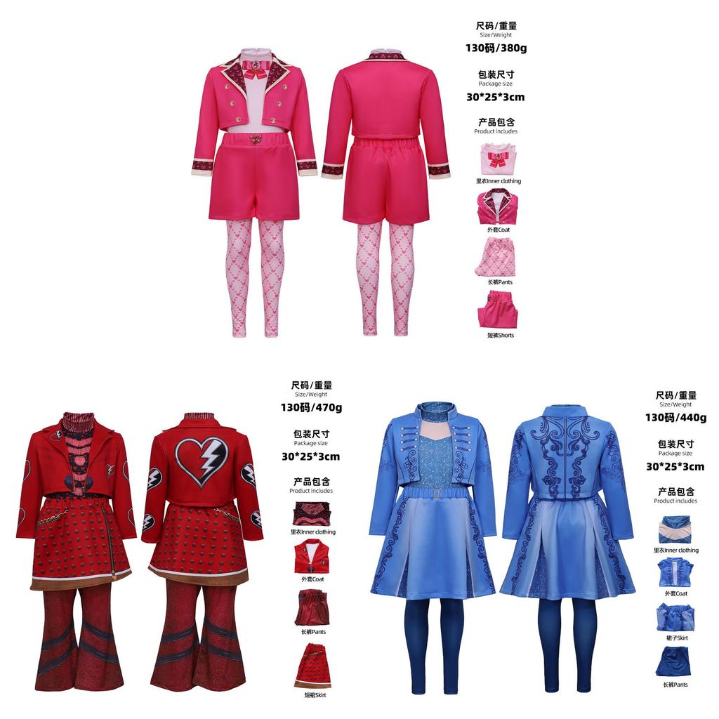 Descendants Wicked Wonderland Children Cosplay Costume For Halloween Stage Performance