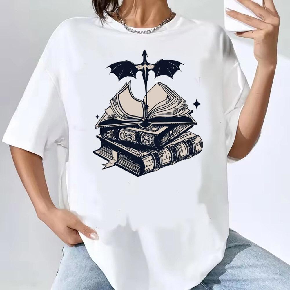 Fourth Wing T Shirt Teen Classic 2000s Streetwear Gothic Graphic Trendy Top Tees Comfortable Grunge Graphic Anime Graphic