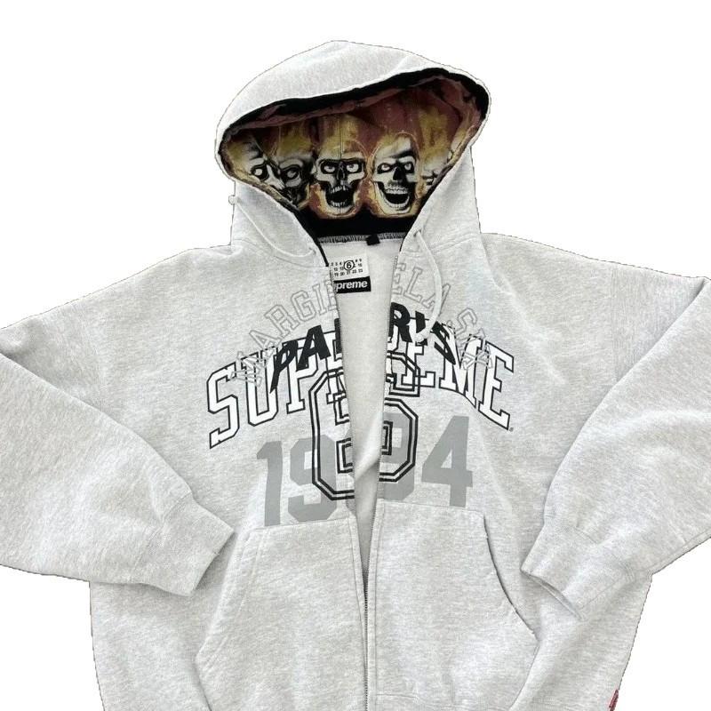 Men's Zippered Treasure Boy Hoodie Sweatshirt - English Print, Autumn/Winter 1994