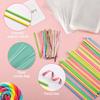 WANDIC Lollipop Cake Pop Kit, 100 Colorful Paper Sticks & 100 Clear Candy Bags & 100 Twist-Tie Cake Pop Sticks and Wrappers for Making Lollipop Candy
