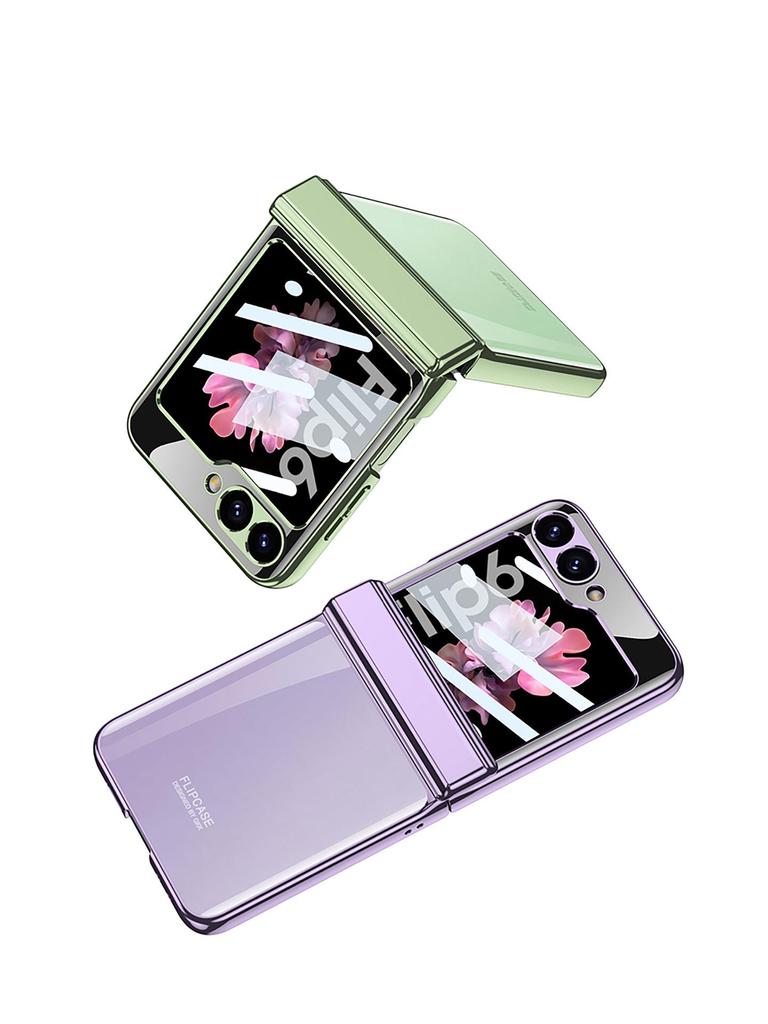 Samsung Z Flip6 Full Wrap Transparent Electroplated Magnetic Hinge Case