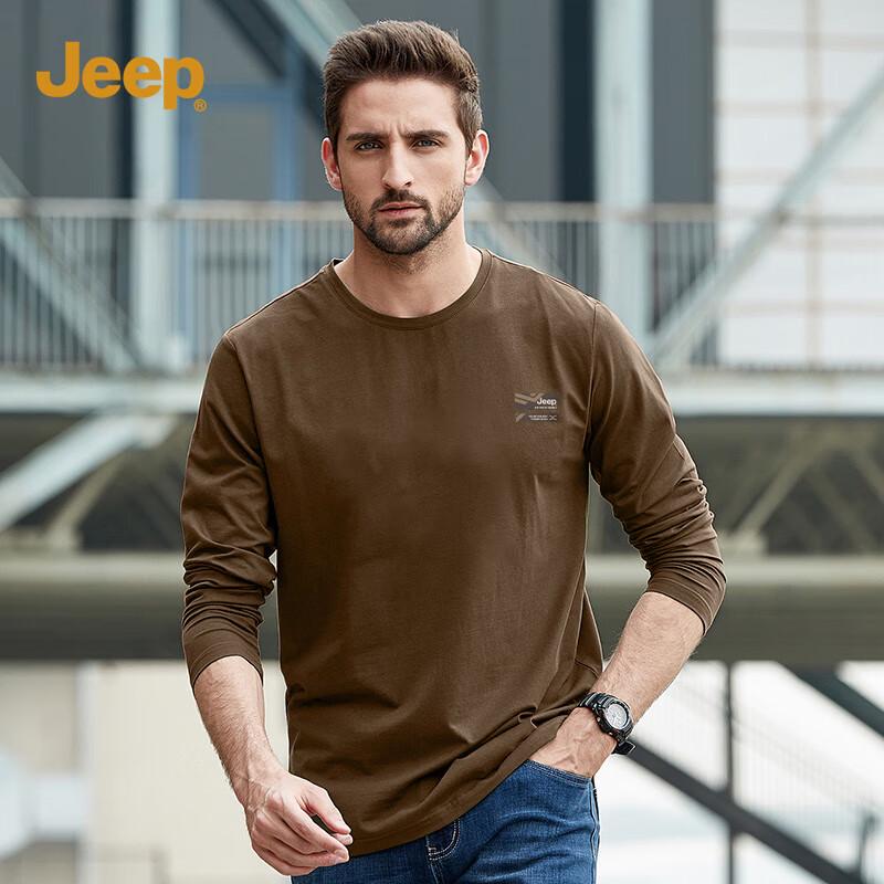 Jeep Men's American Style Long Sleeve Printed T-Shirt
