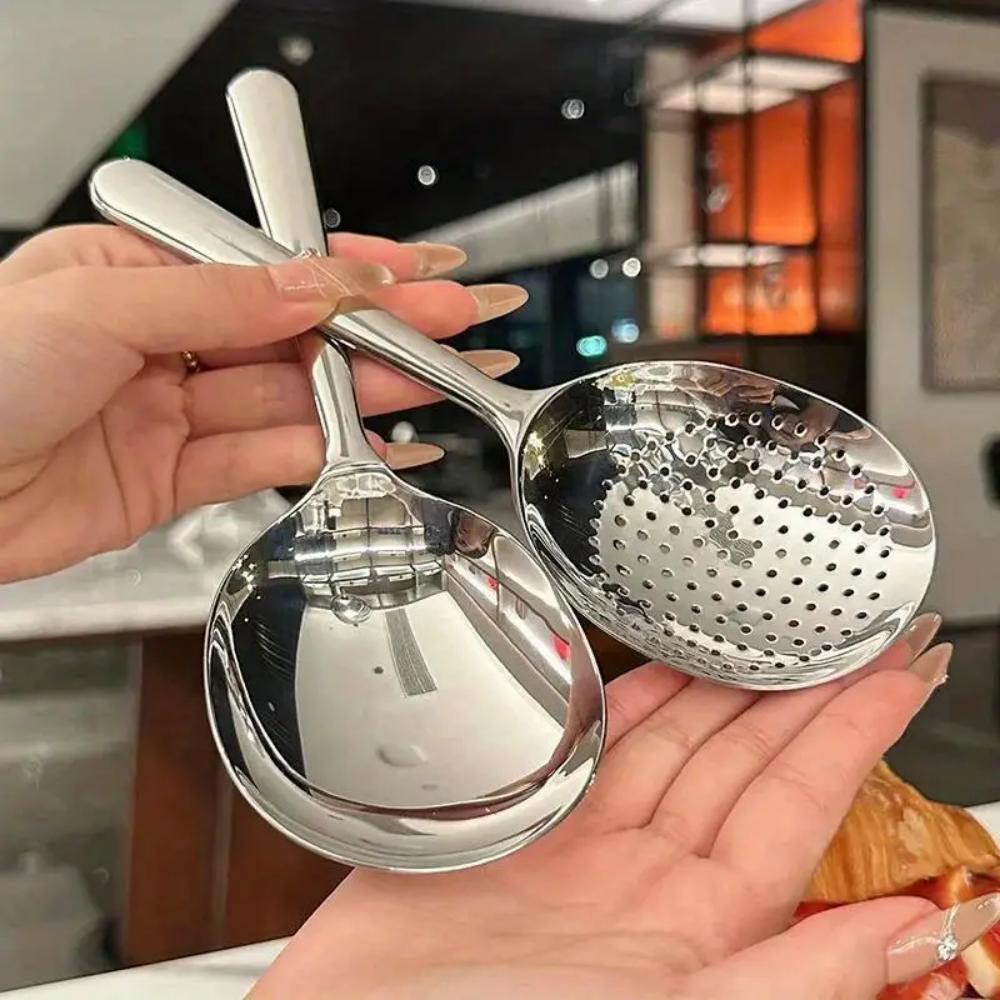 Stainless steel non-stick kitchen thickened rice spoon and strainer, 2-piece non-stick kitchen rice spoon set