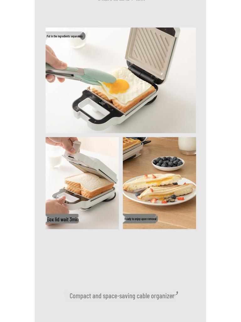 Multi-functional Breakfast Machine: Sandwich, Waffle Maker & Toaster with Electric Griddle