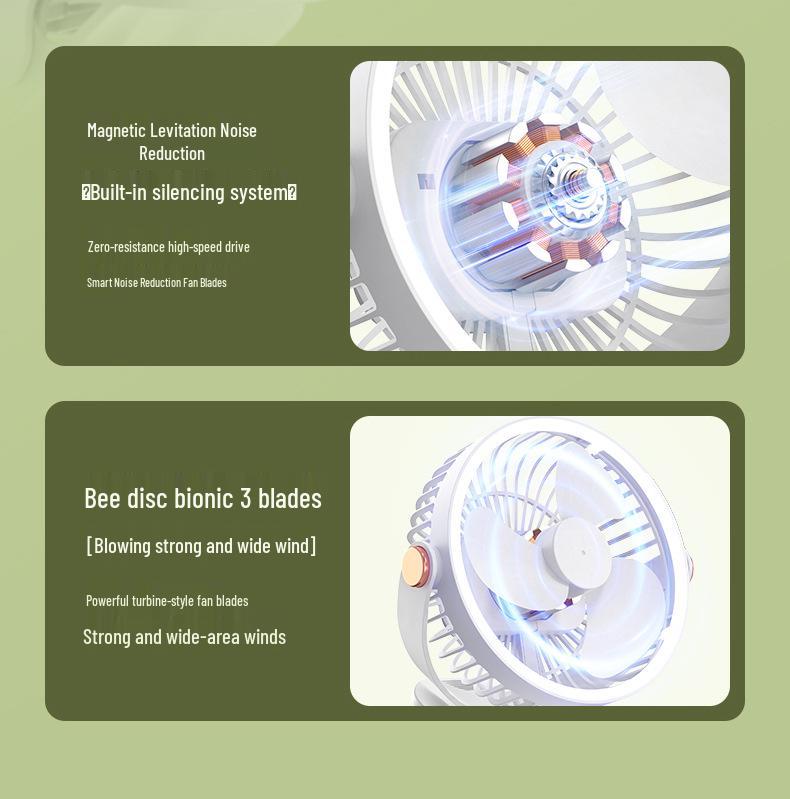 New Rechargeable USB Clip Fan: Wall-Mounted/Desktop for Dorms & Homes
