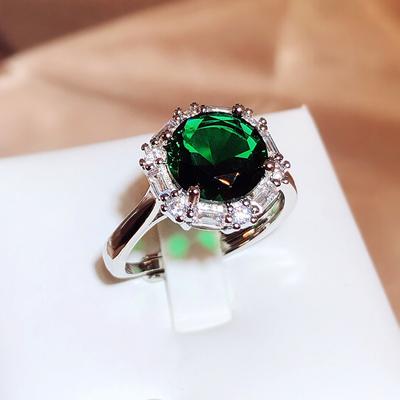 Eleganckie zielone cyrkonie pierścionki damskie proste i eleganckie przyjęcie z okazji rocznicy ślubu kobiece pierścionki Trendy biżuteria
