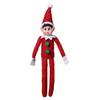 Flexible Bendable Limb Figurines Christmas Elf Boy Ornament, Small Cute Plush Doll Decoration with Holiday Shelf Sitter Decorations Arm And