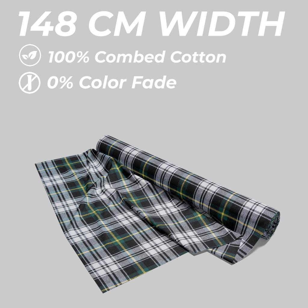 İplik Boyalı %100 Pamuk Yeşil Flanel Kumaş – 150 Gram, 145 cm Genişlik