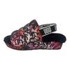 Sandálias de Encaixe Abertas Puff Yeah Pop Graffiti Cetim Versátil Sandálias Femininas Multicolor 1105321-MULT