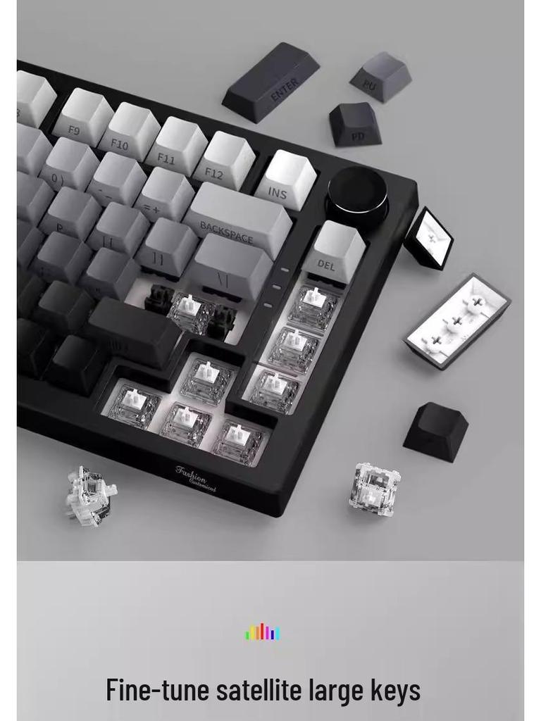 K81 Customizable Three-Mode Side-Engraved Mechanical Keyboard with PBT Two-Color Gradient Luminous Design