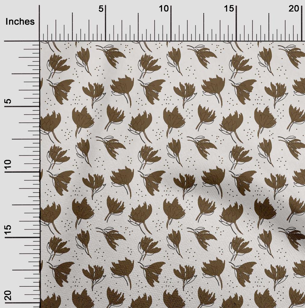 oneOone Cotton Flex Green Fabric Florals Dress Material Fabric Print Fabric By The Yard 40 Inch