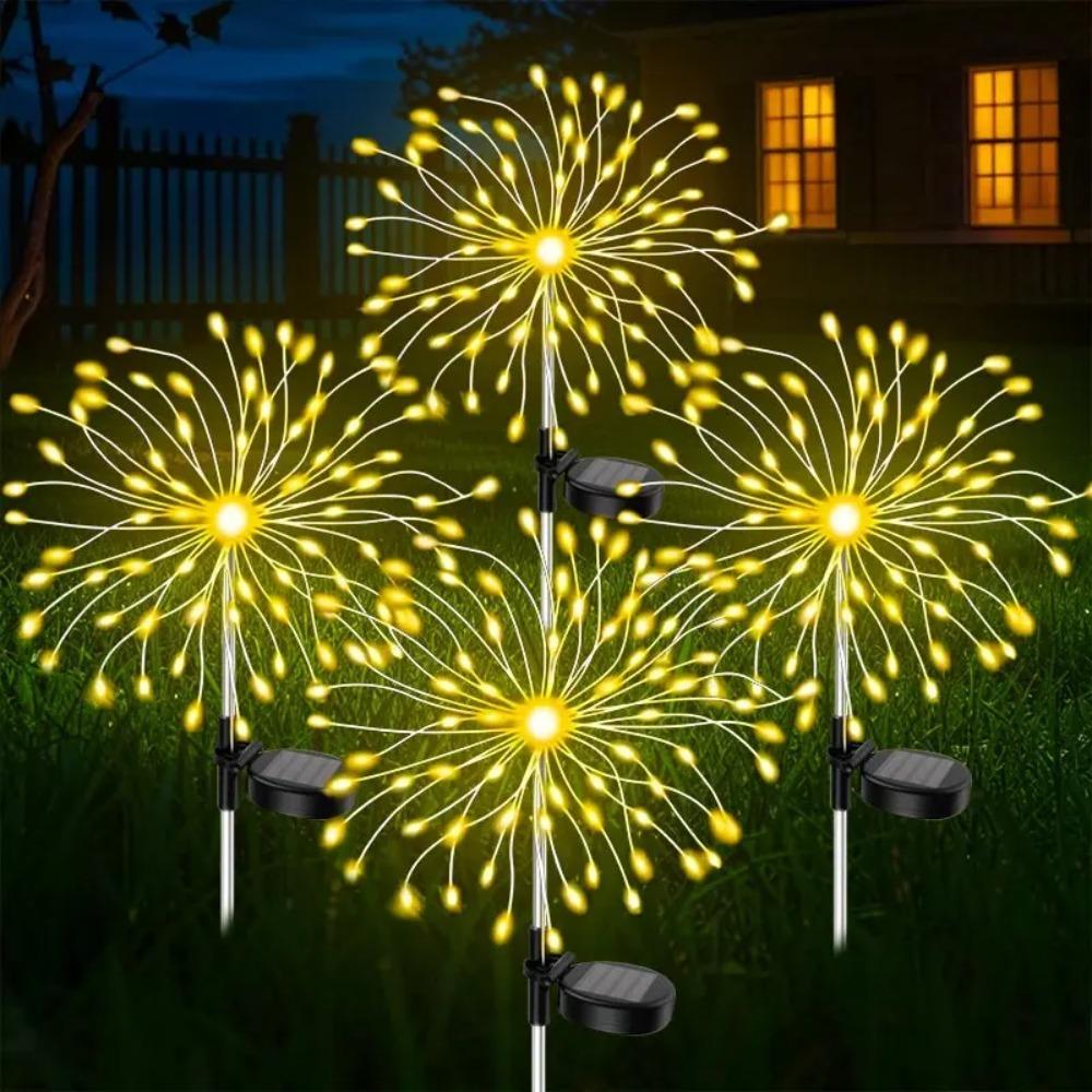 1/4 piezas Luces Solares Impermeables de Fuegos Artificiales Chispas Luz de Hada Paisajismo Luces de Jardín Luz de Decoración Exterior Patio Porche Camino